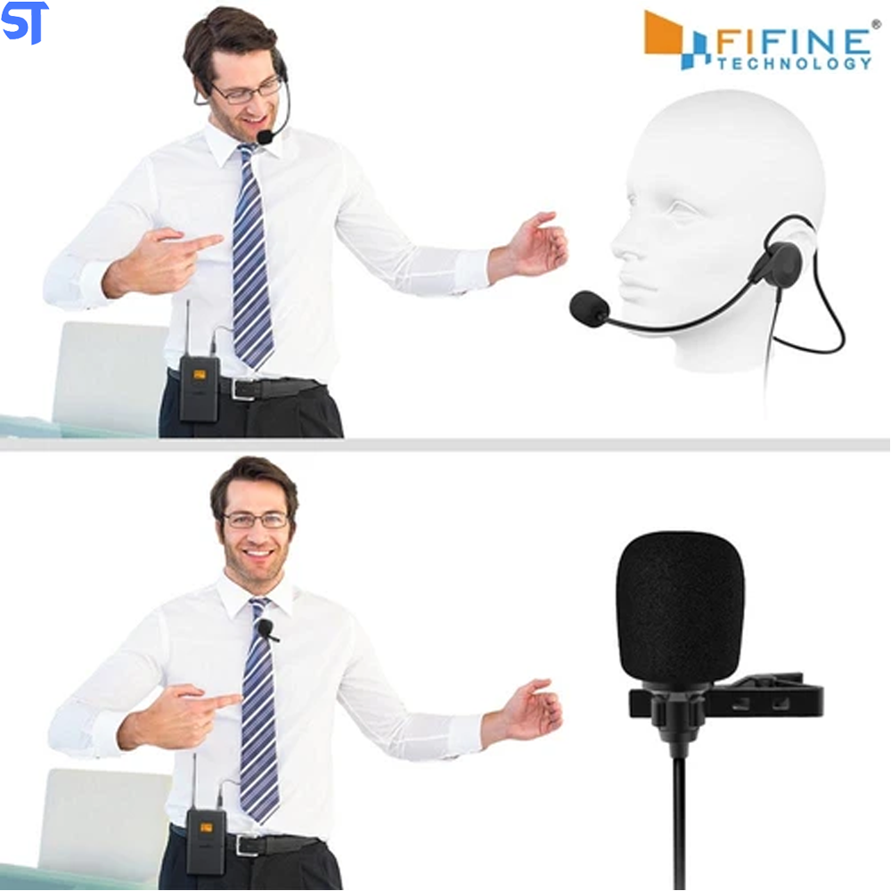 Microfone De Lapela Sem Fio Fifine Com 15 Canais UHF1 K037B